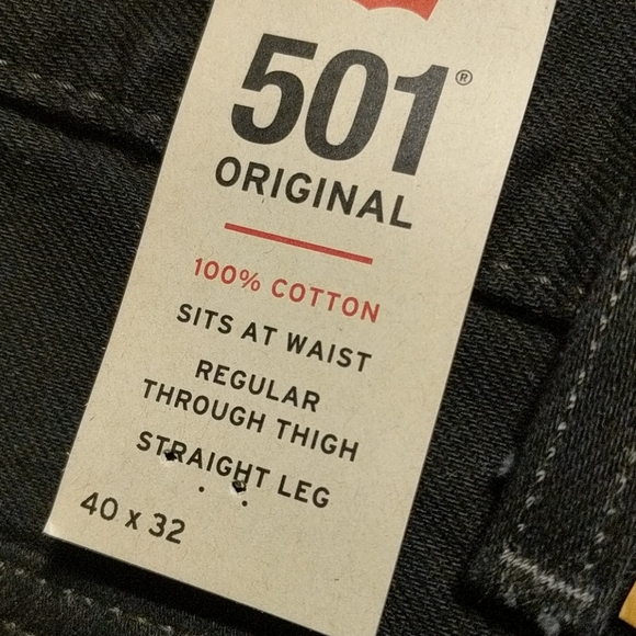 Levi's 501 original men's Black size 40x32 - Picture 7 of 7